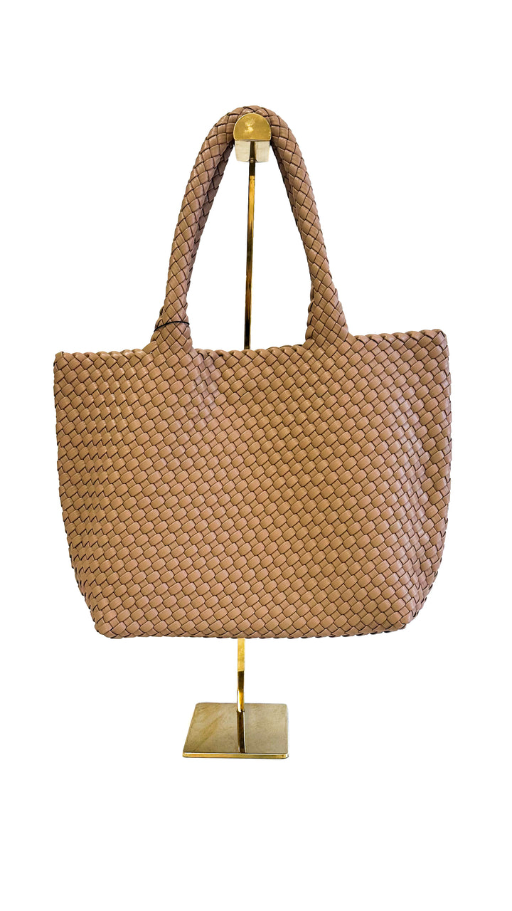 Woven Tote Bag-Taupe