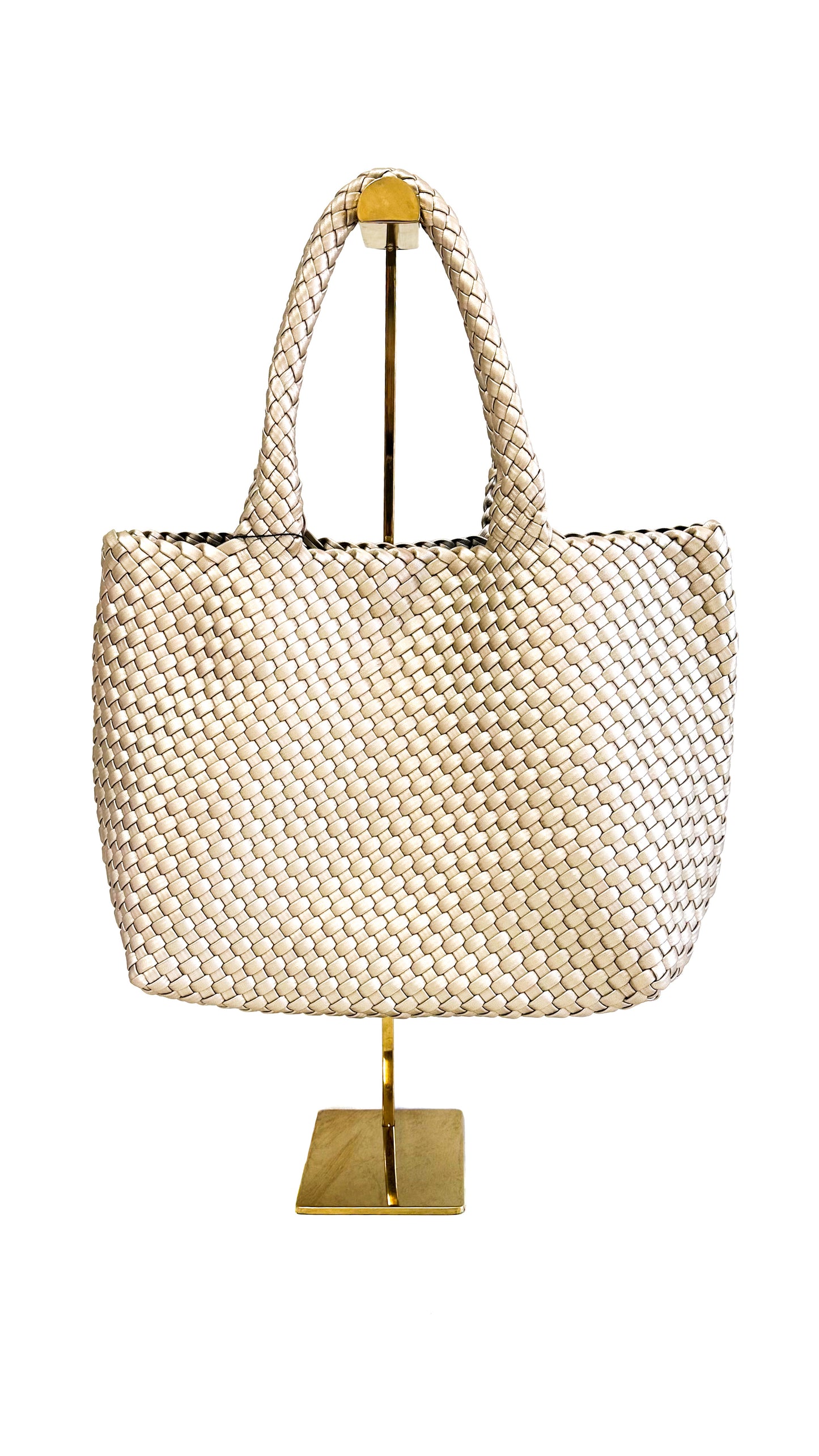 Woven Tote Bag-Champagne