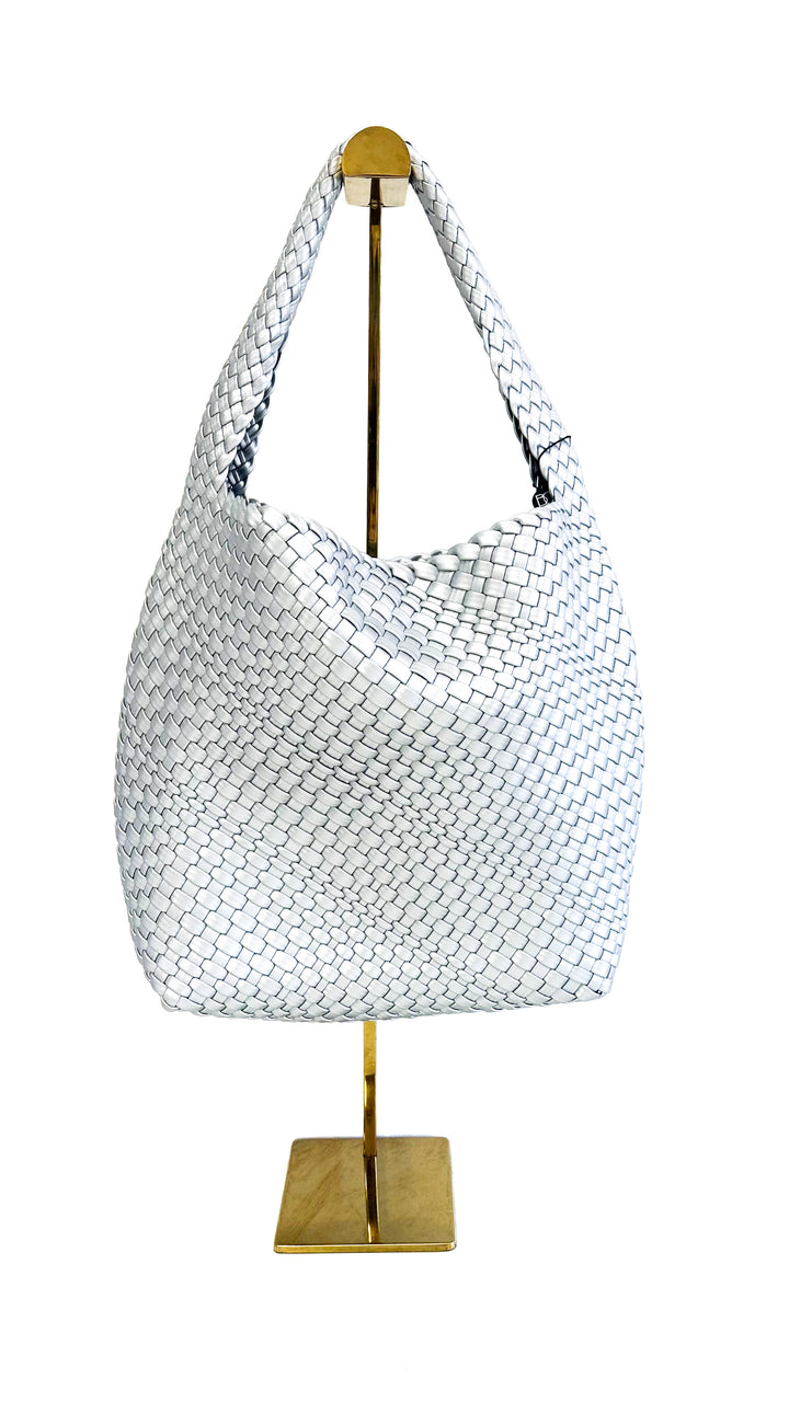 Woven Purse-Silver