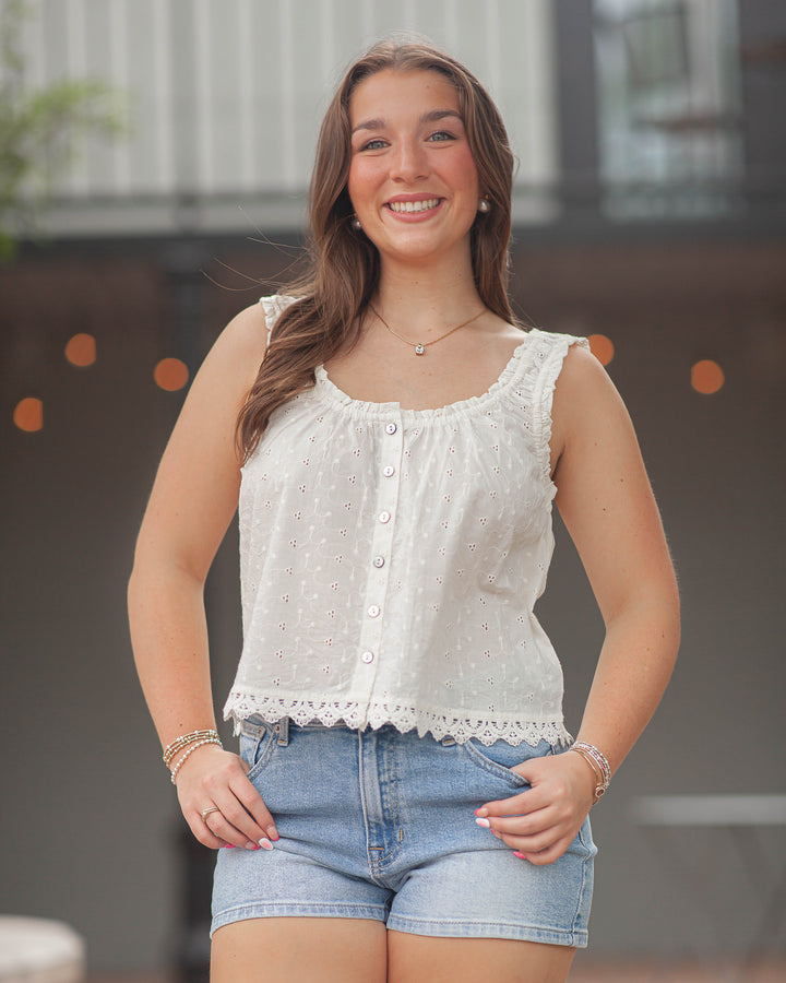 Leticia Tank Top-Gardenia