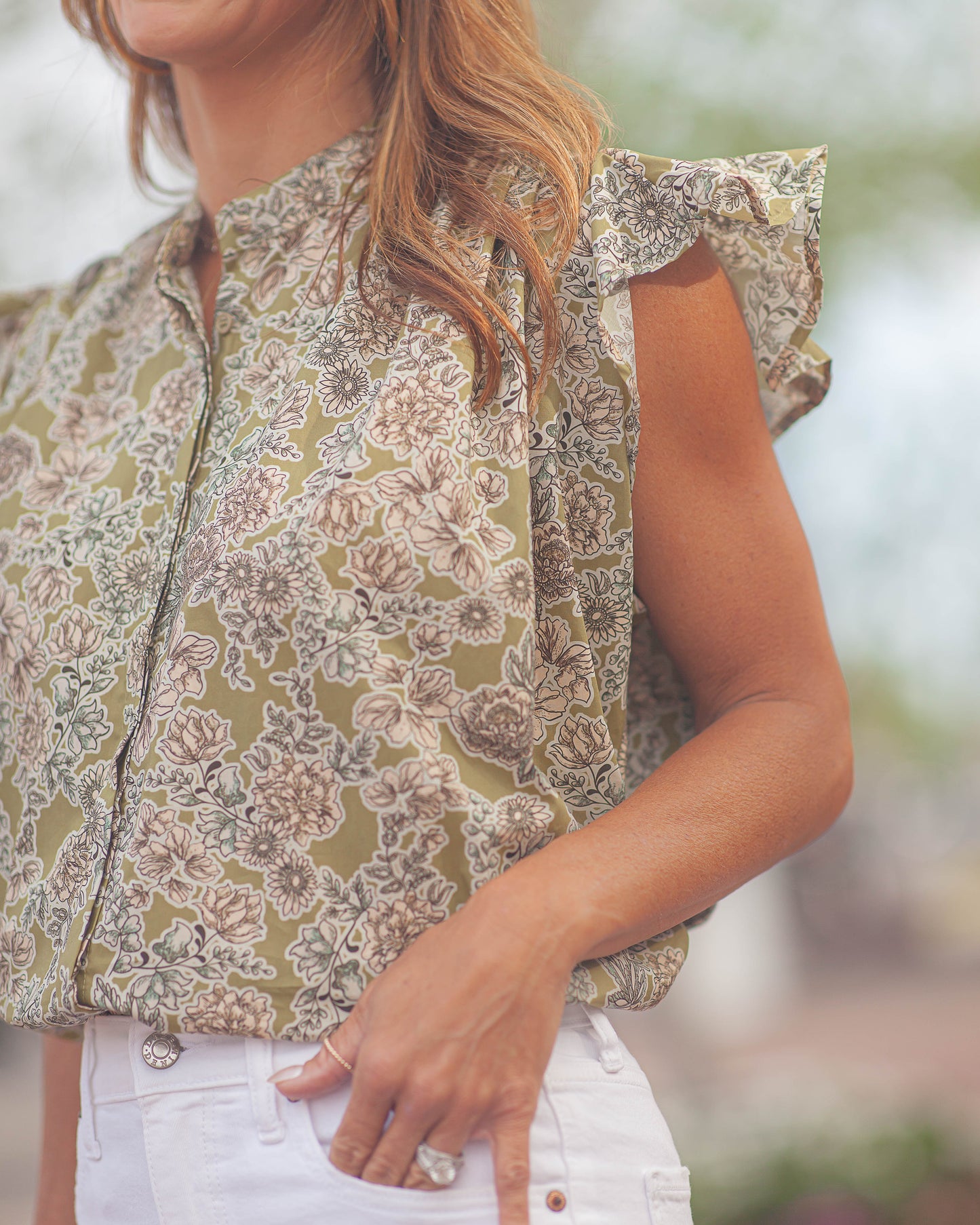 Camryn Flutter Sleeve Top-Lagos