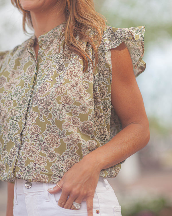 Camryn Flutter Sleeve Top-Lagos