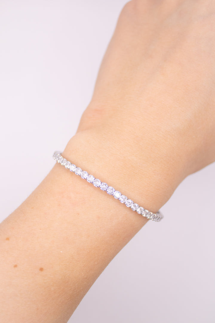 Stretch Tennis Bracelet-Silver