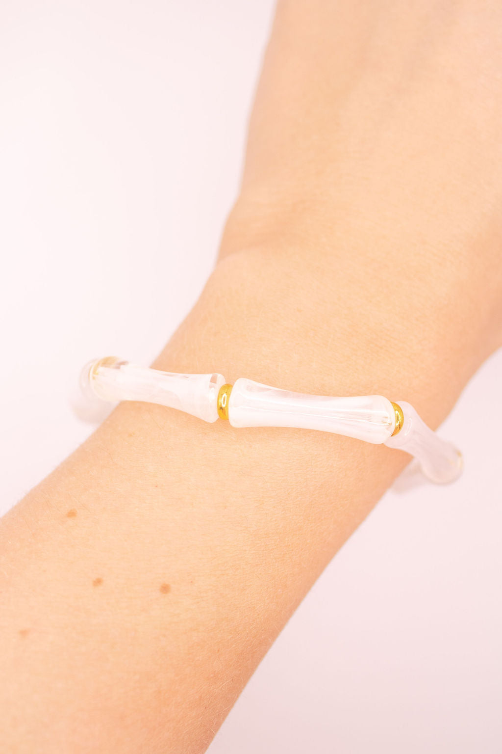 Zola Bamboo Bracelet-White
