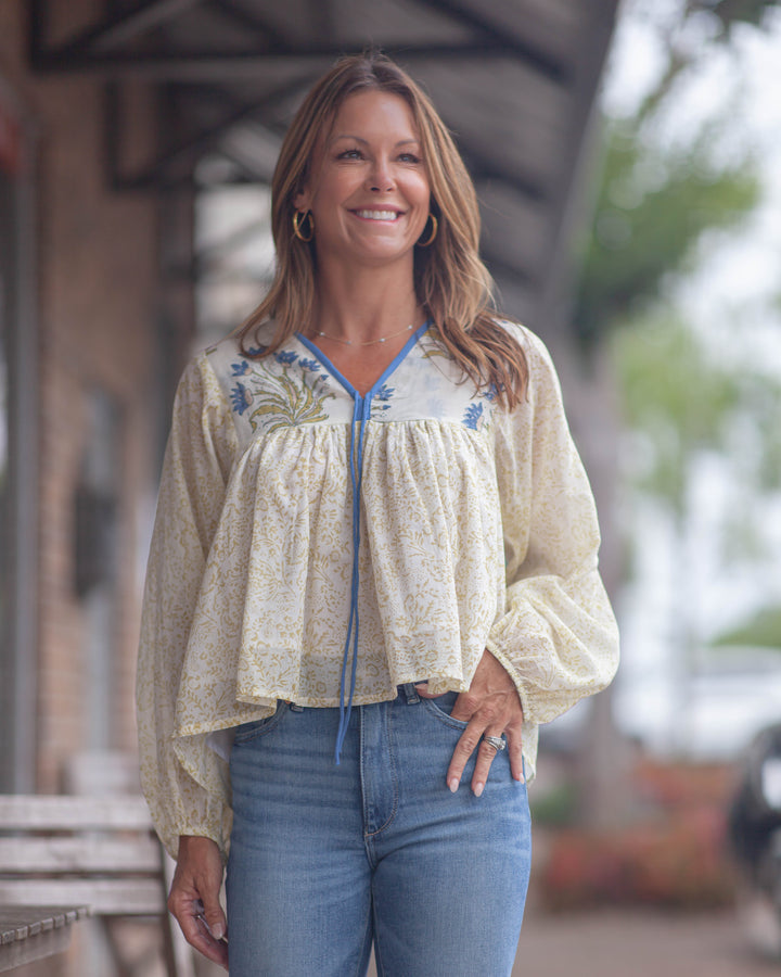 Birdie Blouse-Cedar Garden