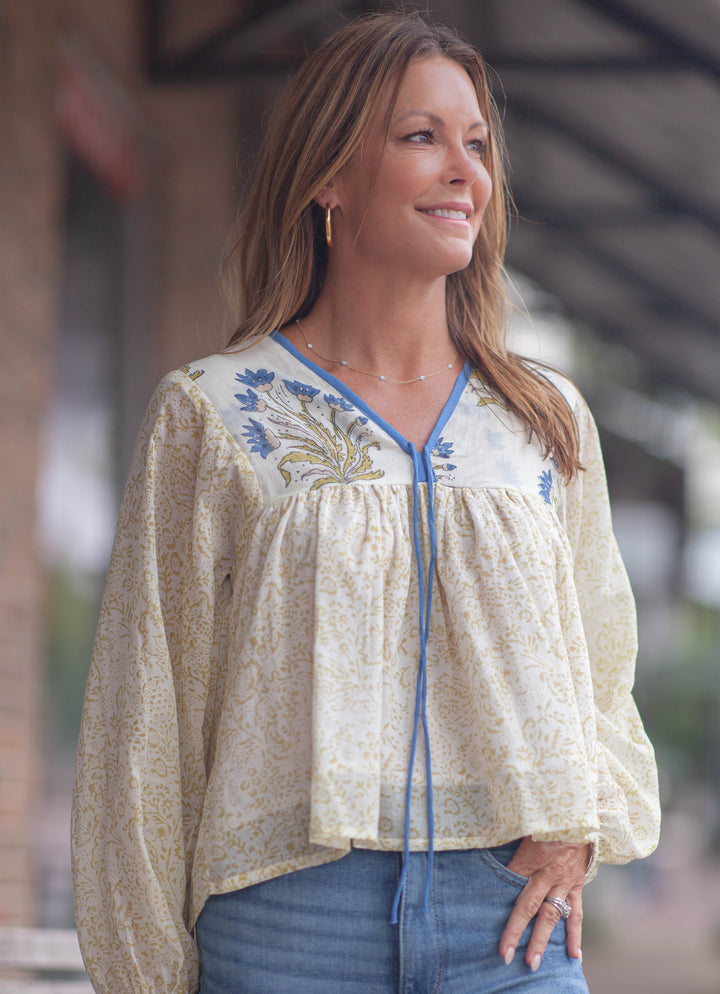 Birdie Blouse-Cedar Garden