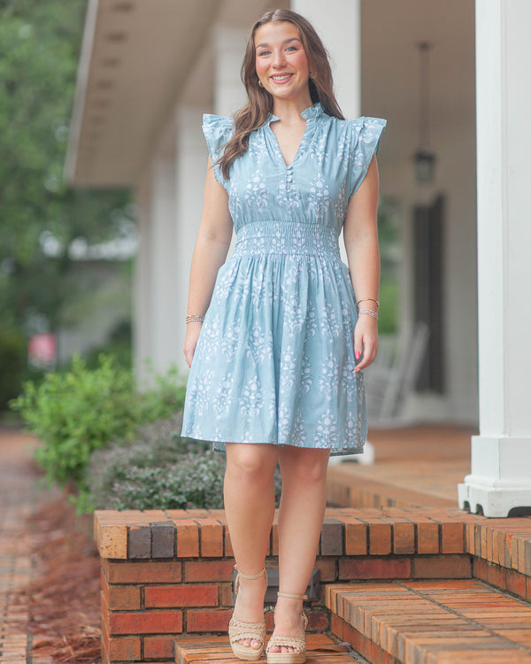 Daphne Mini Dress-Lagoon