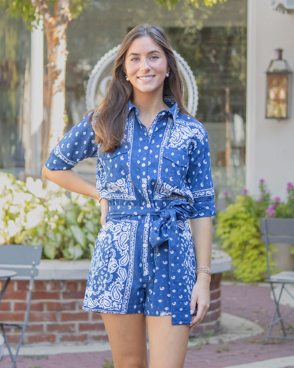 Harper Romper-Cobalt Blue