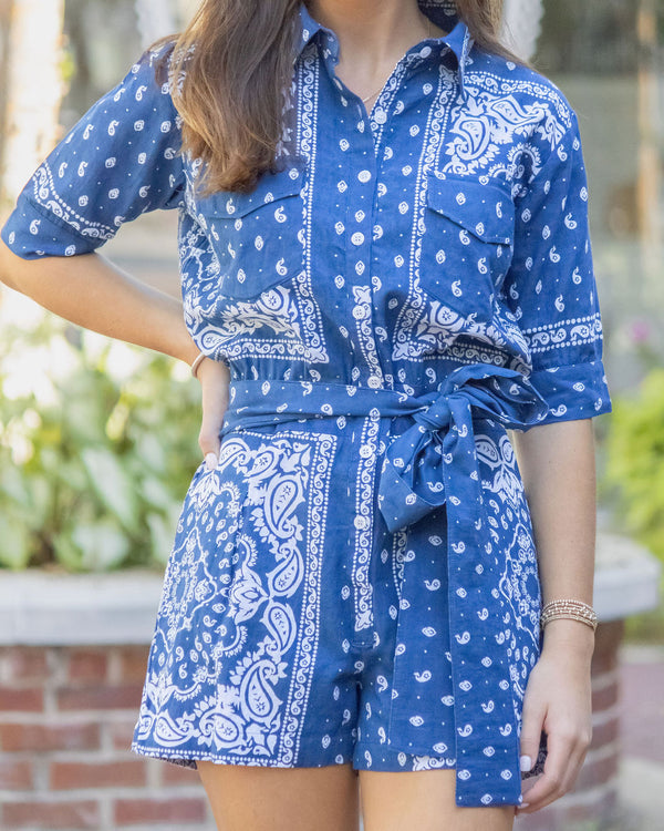 Harper Romper-Cobalt Blue