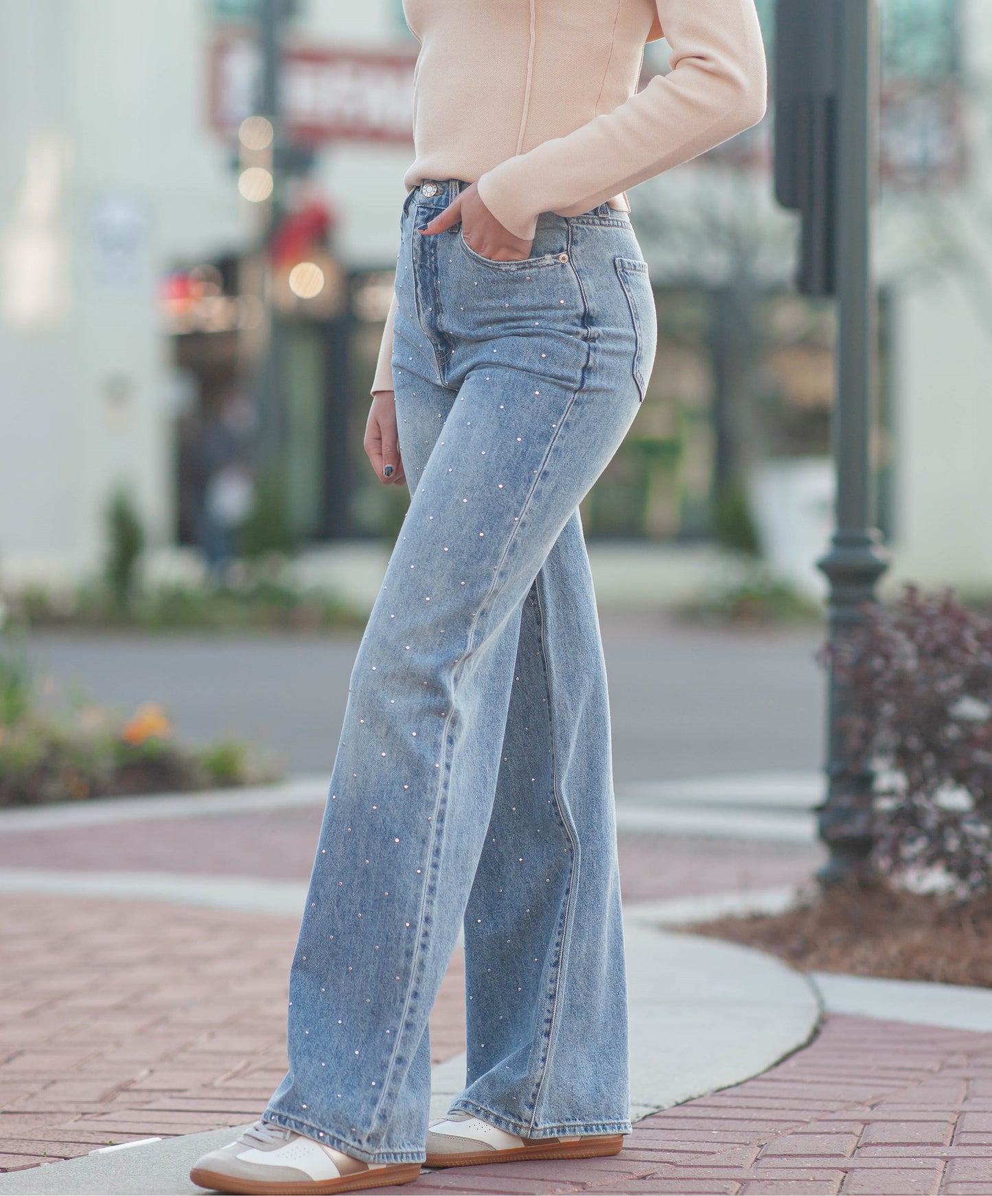 Far Out Wide Leg Jeans-Twinkle