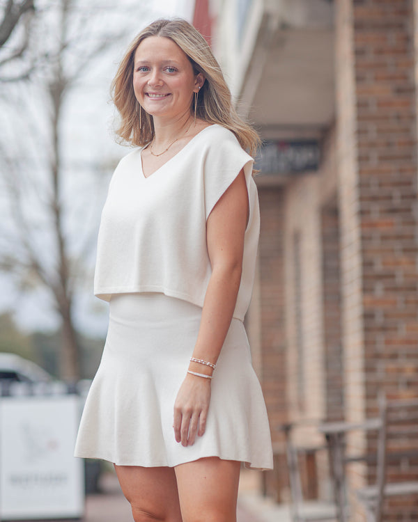 Ava Flared Mini Skirt-Ivoy