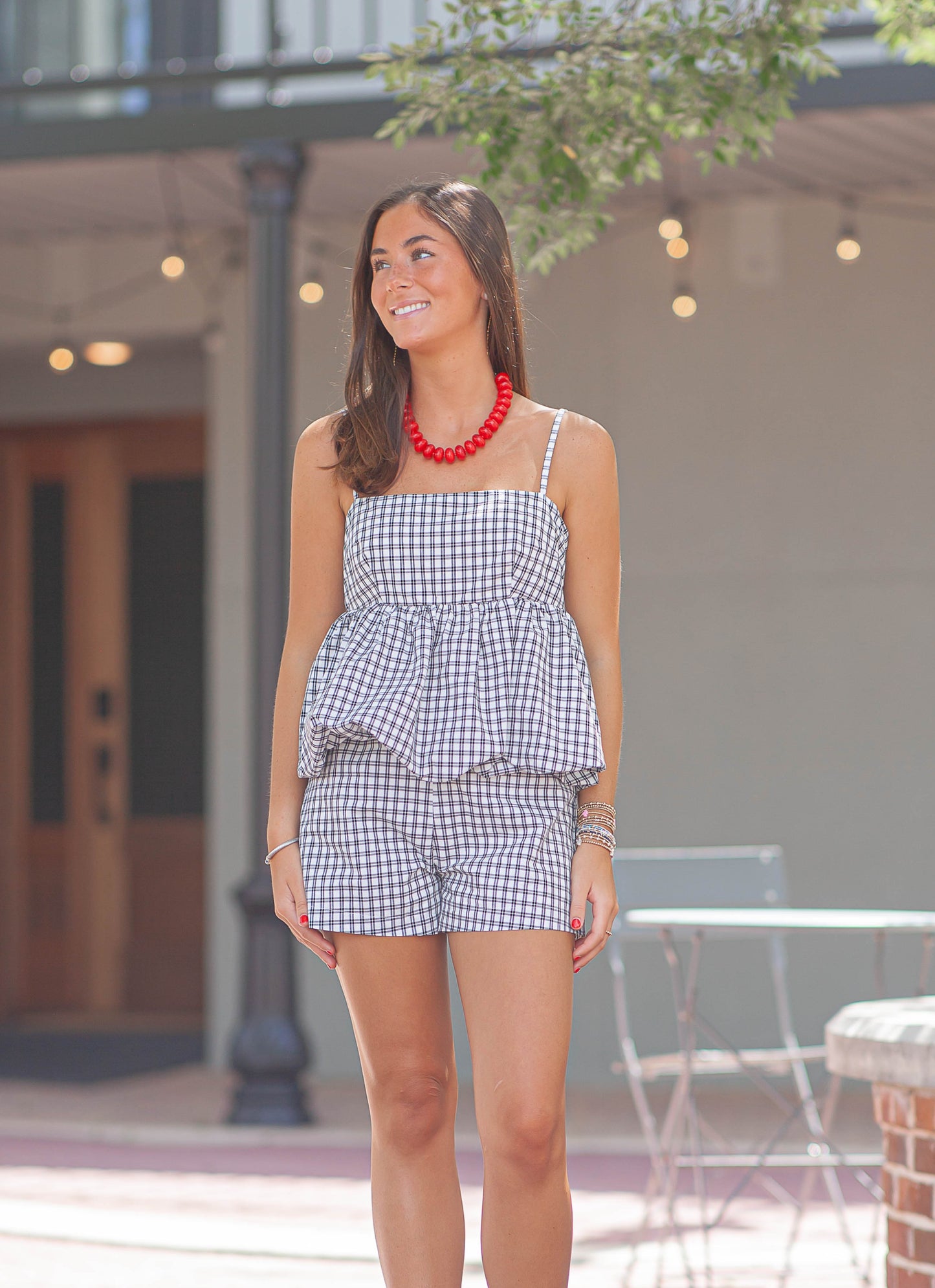 Trinity Checkered Shorts-Black