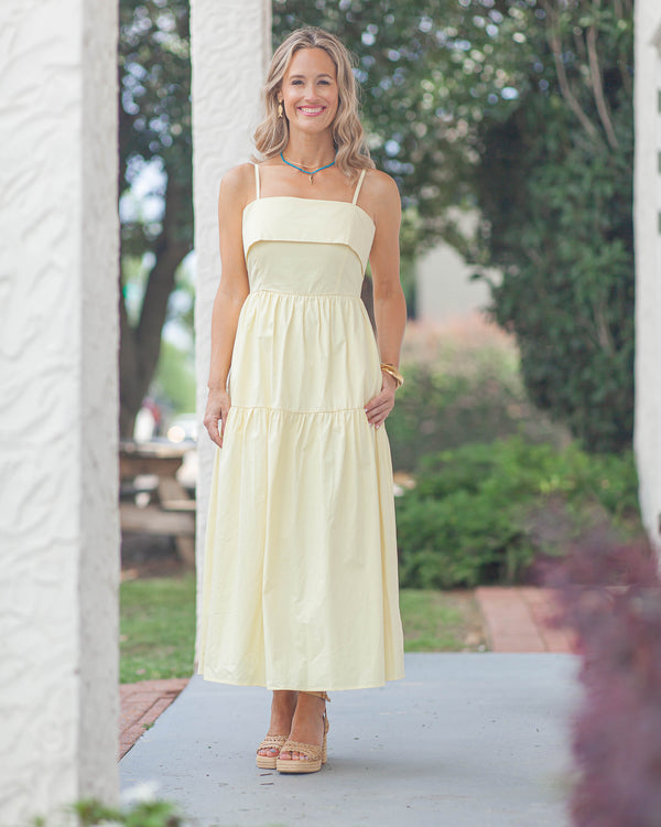 Farrah Midi Dress-Lemon