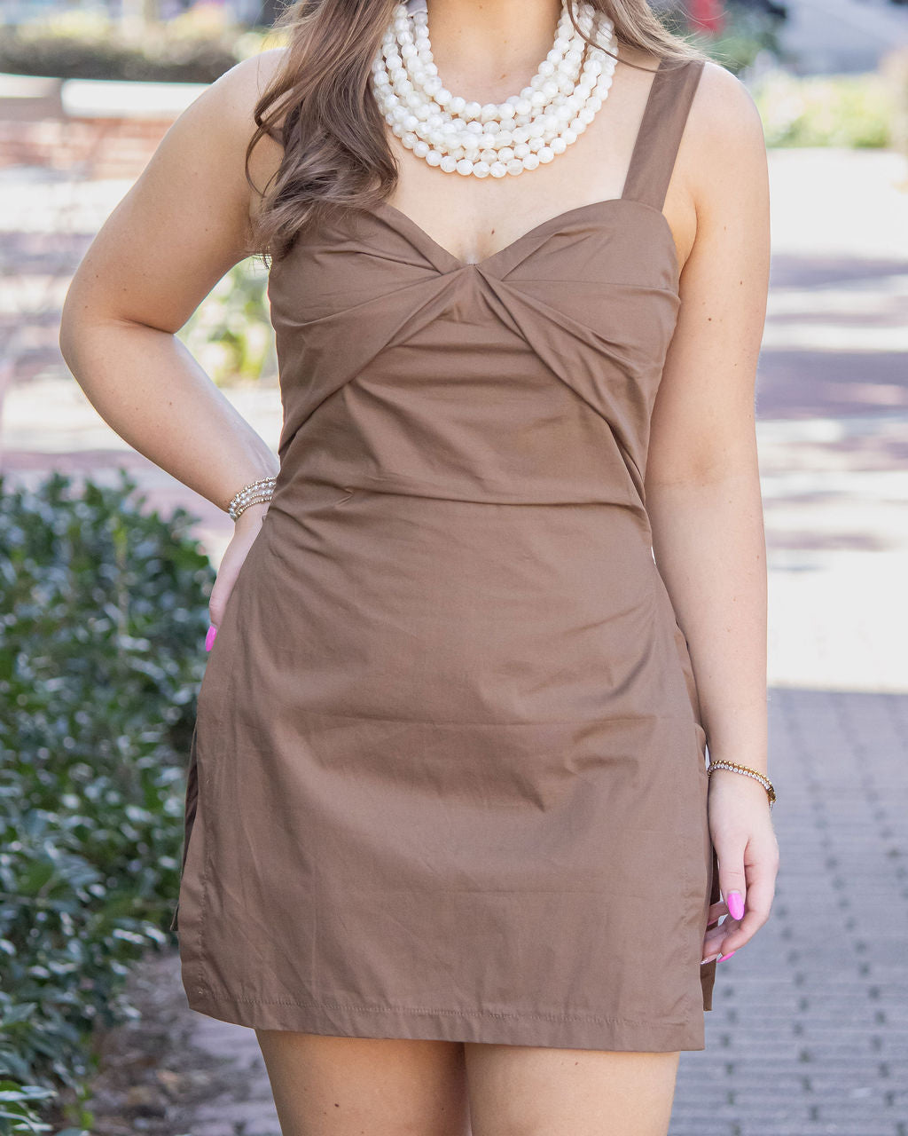 Monica Romper Dress-Brown