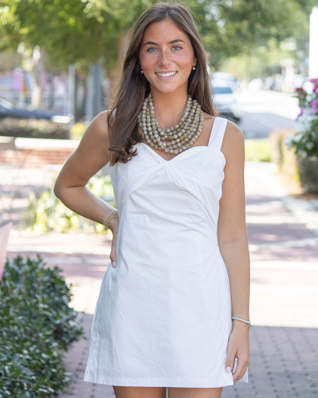 Monica Romper Dress-White