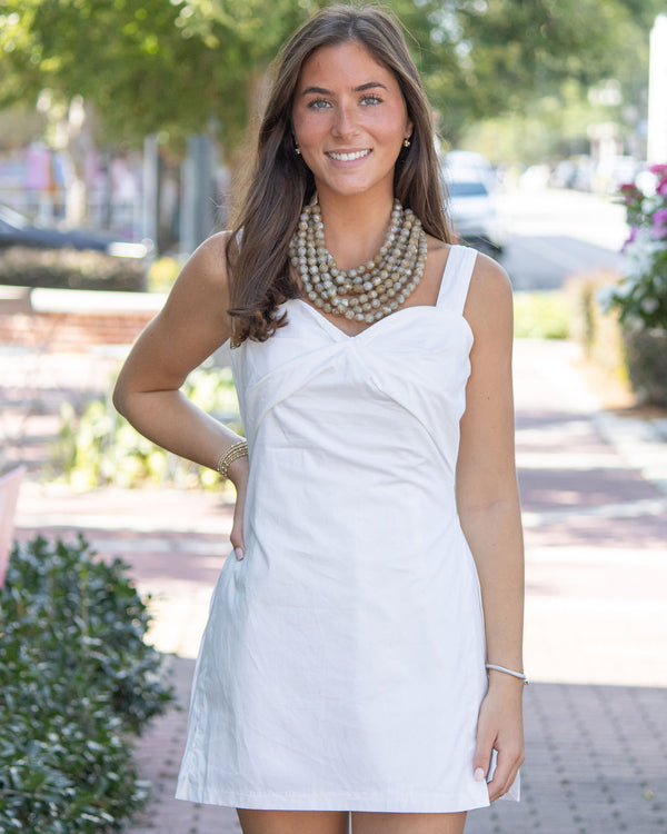 Monica Romper Dress-White