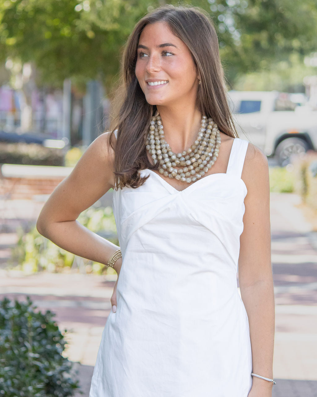 Monica Romper Dress-White