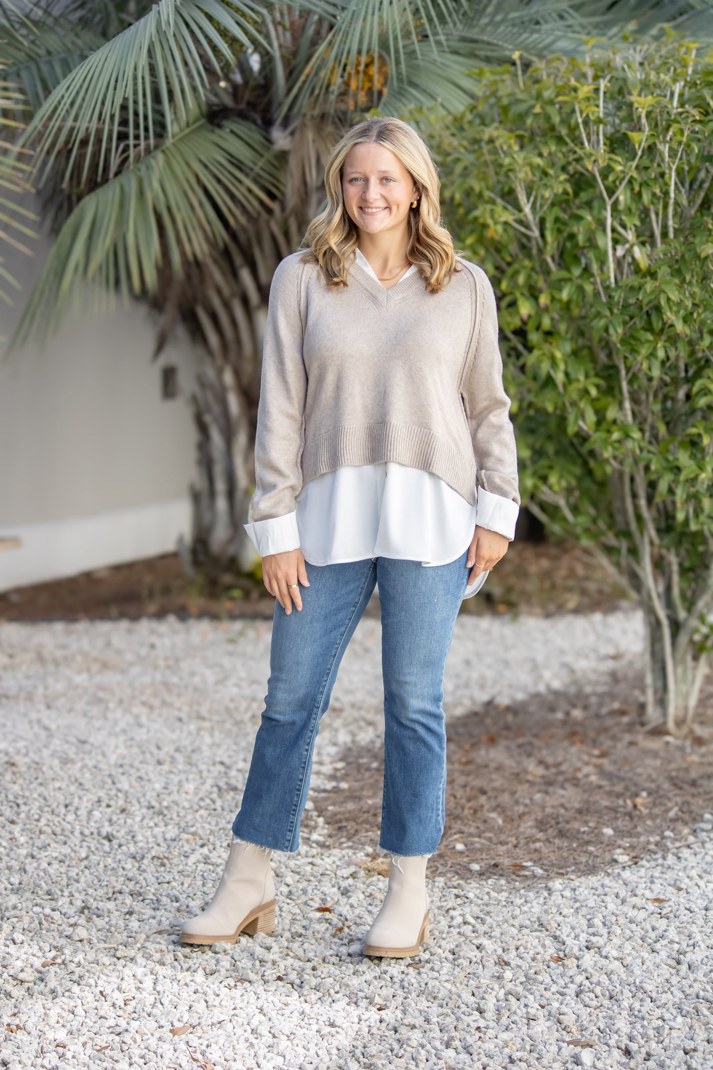 Morgan Sweater Shirt-Taupe