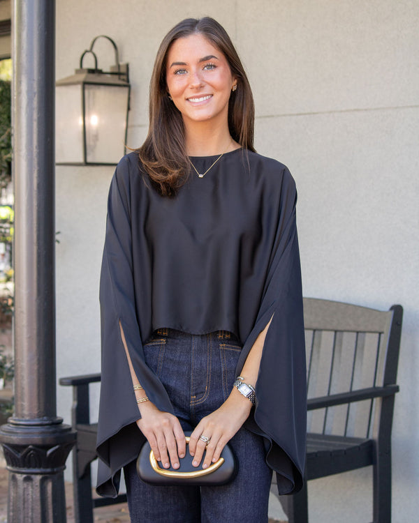 Michelle Cape Top-Black