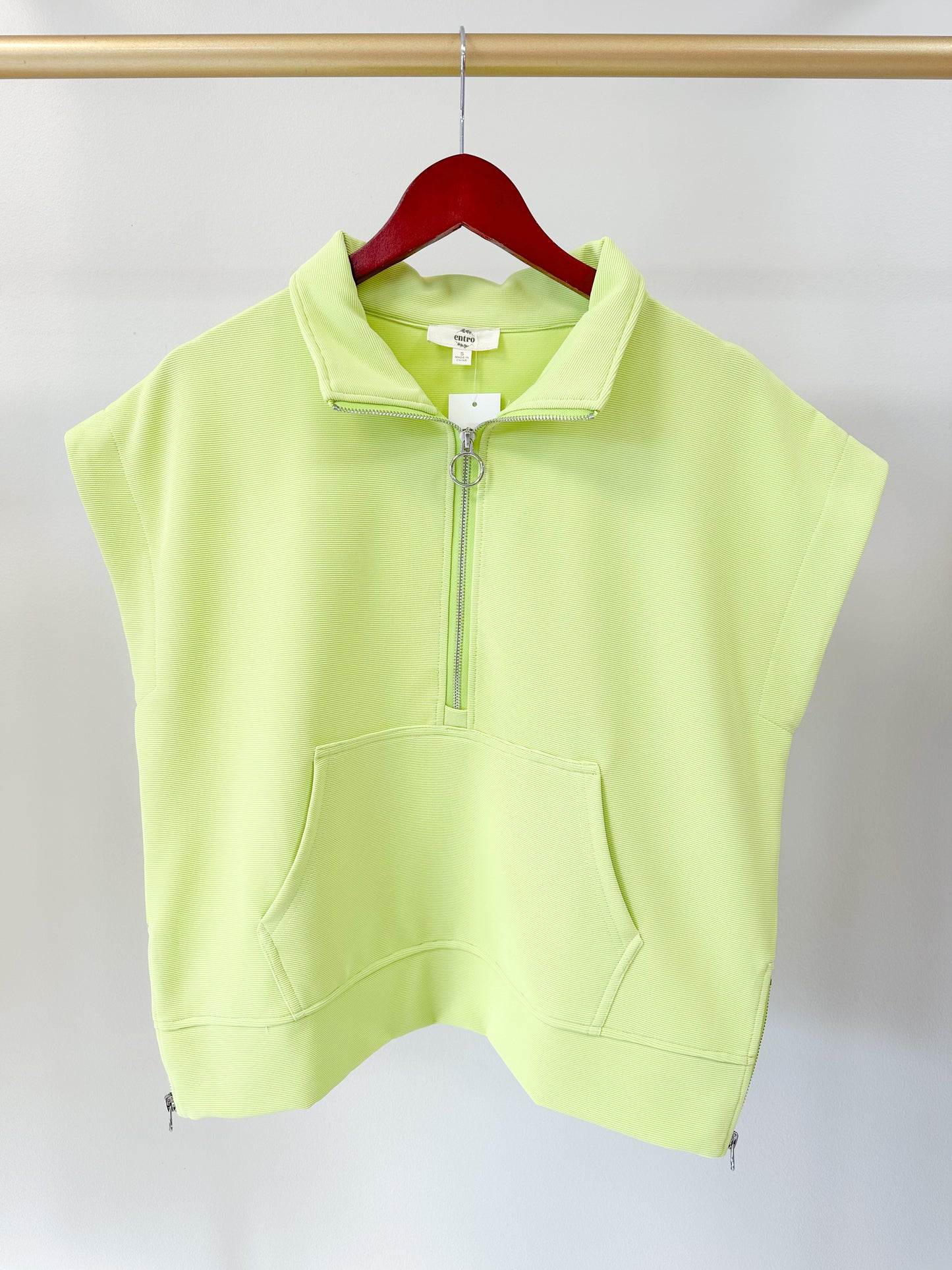 Taylor 1/4 Zip Pullover-Lime