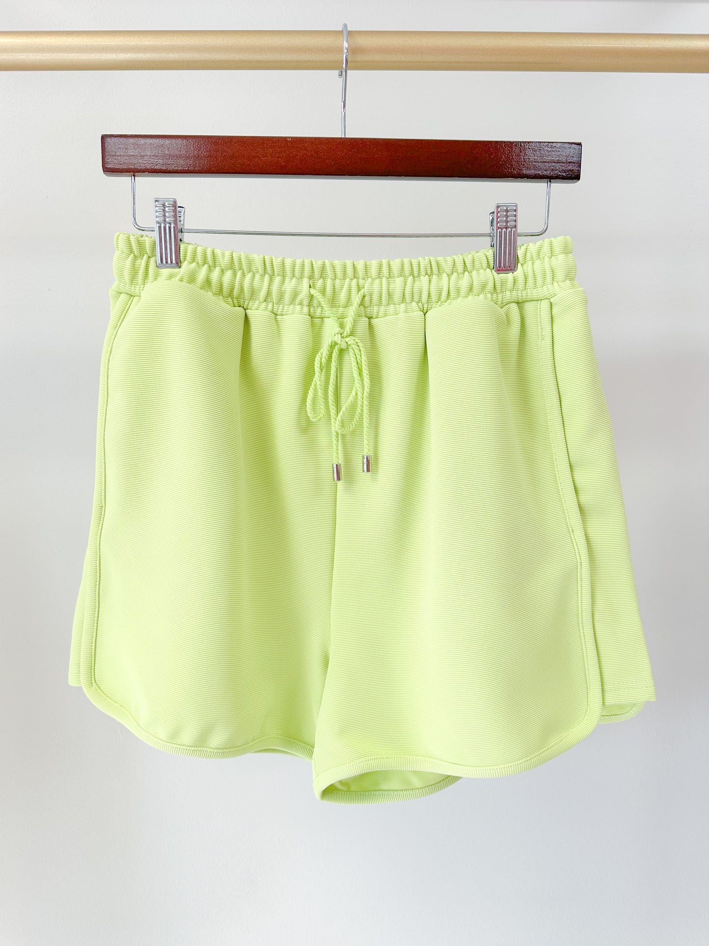 Taylor Drawstring Shorts-Lime