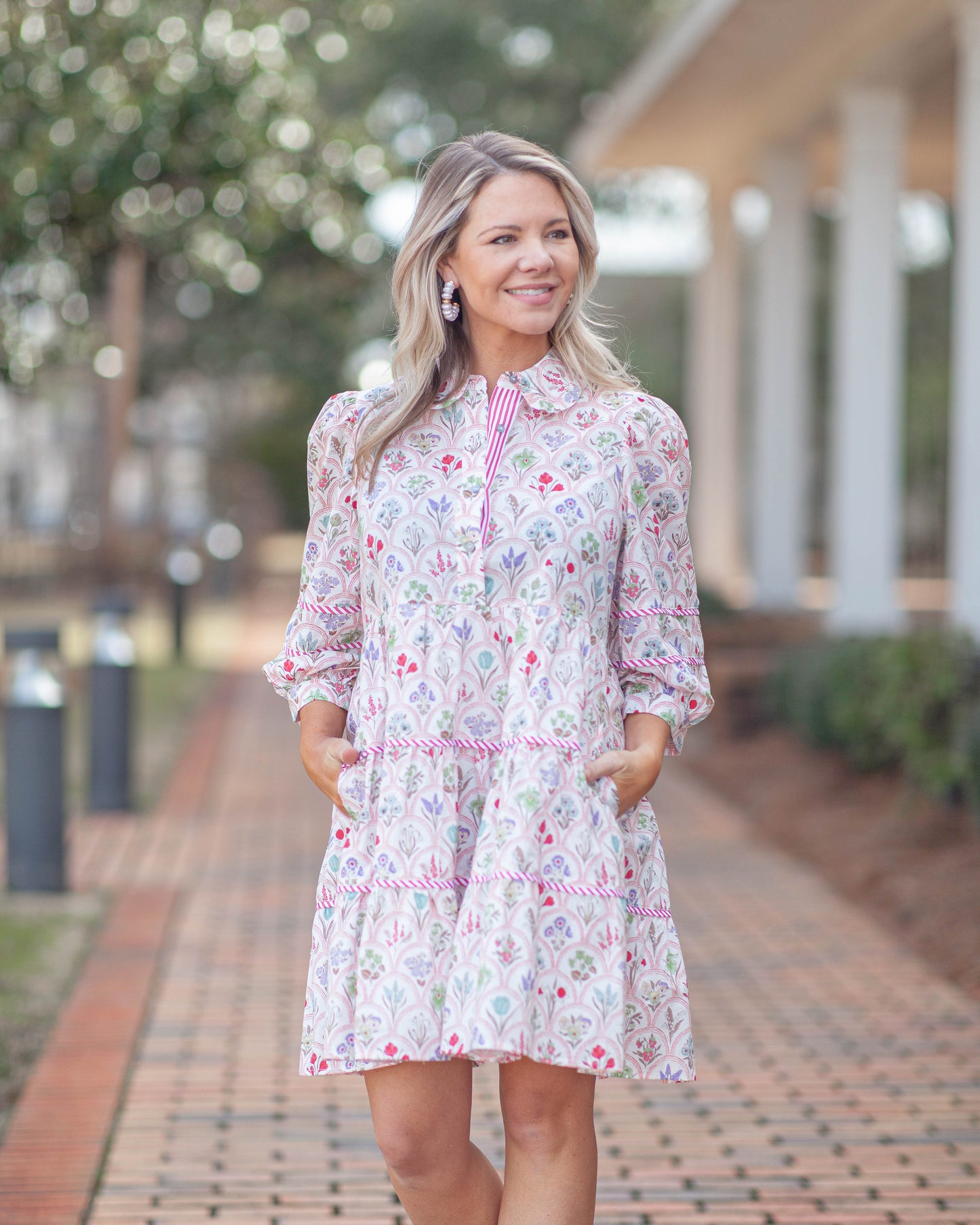 June Floral Mini Dress-Red