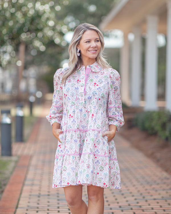 June Floral Mini Dress-Red