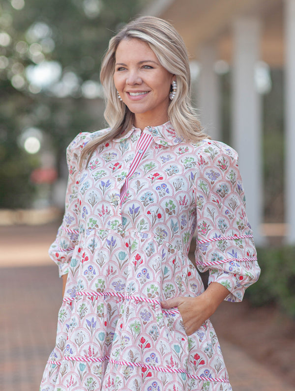 June Floral Mini Dress-Red