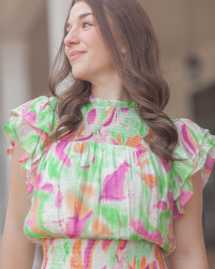 Molly Floral Mini Dress-Orchid