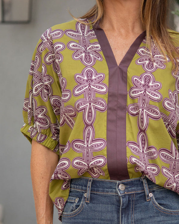 Sydney Printed Top-Olive