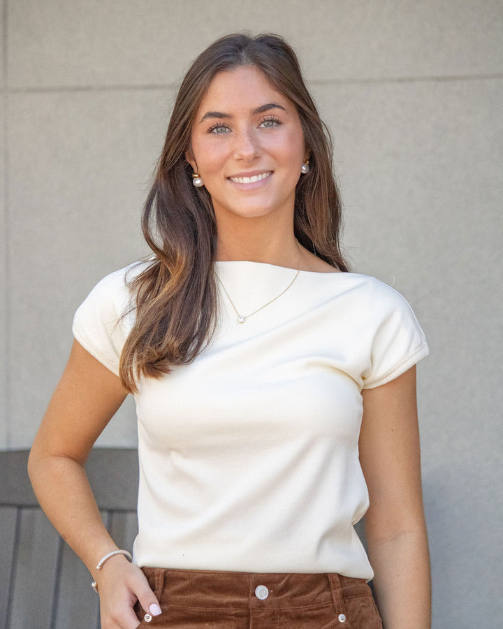 Izzy Off Shoulder Top-Ivory