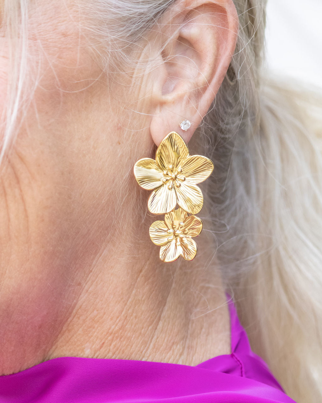 Ivy Stacked Flower Earrings