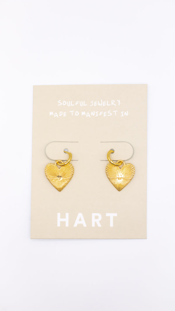HART Small Ribbed Heart Huggies