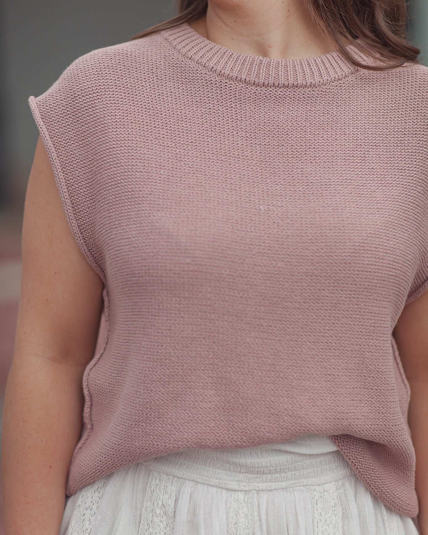 Jamie Loose Sweater Top-Dusty Rose