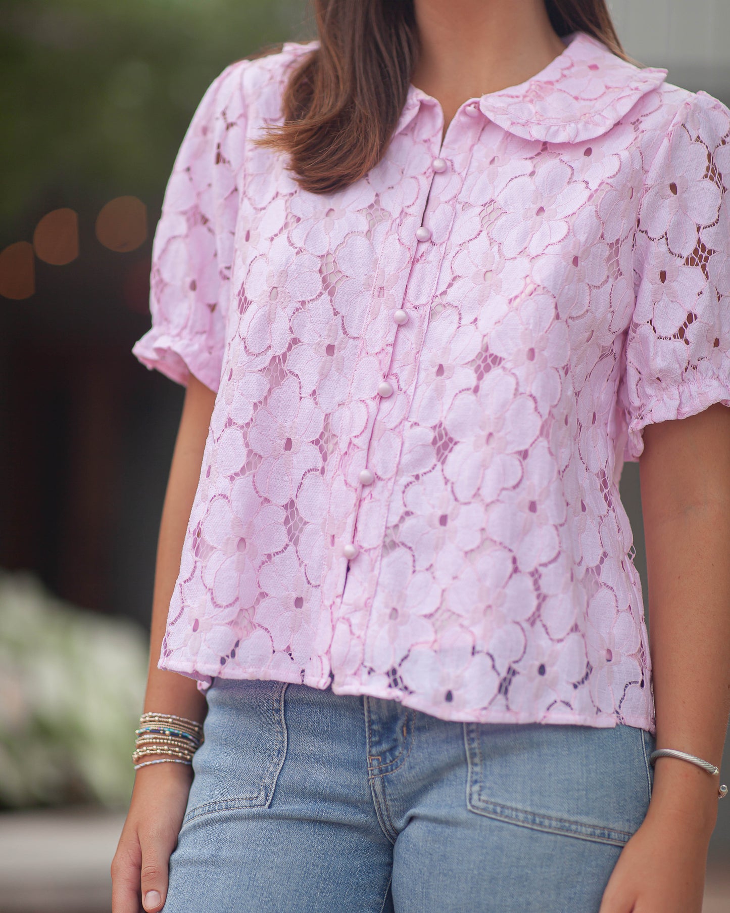 Kendall Floral Top-Pink