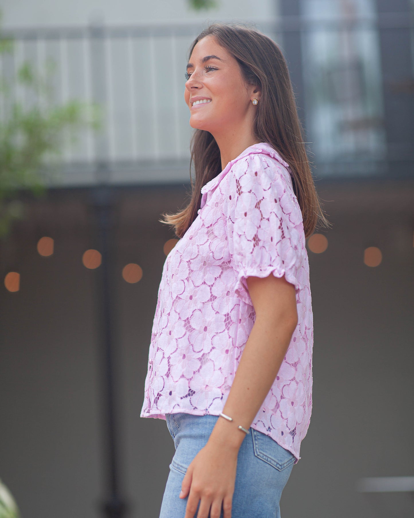 Kendall Floral Top-Pink