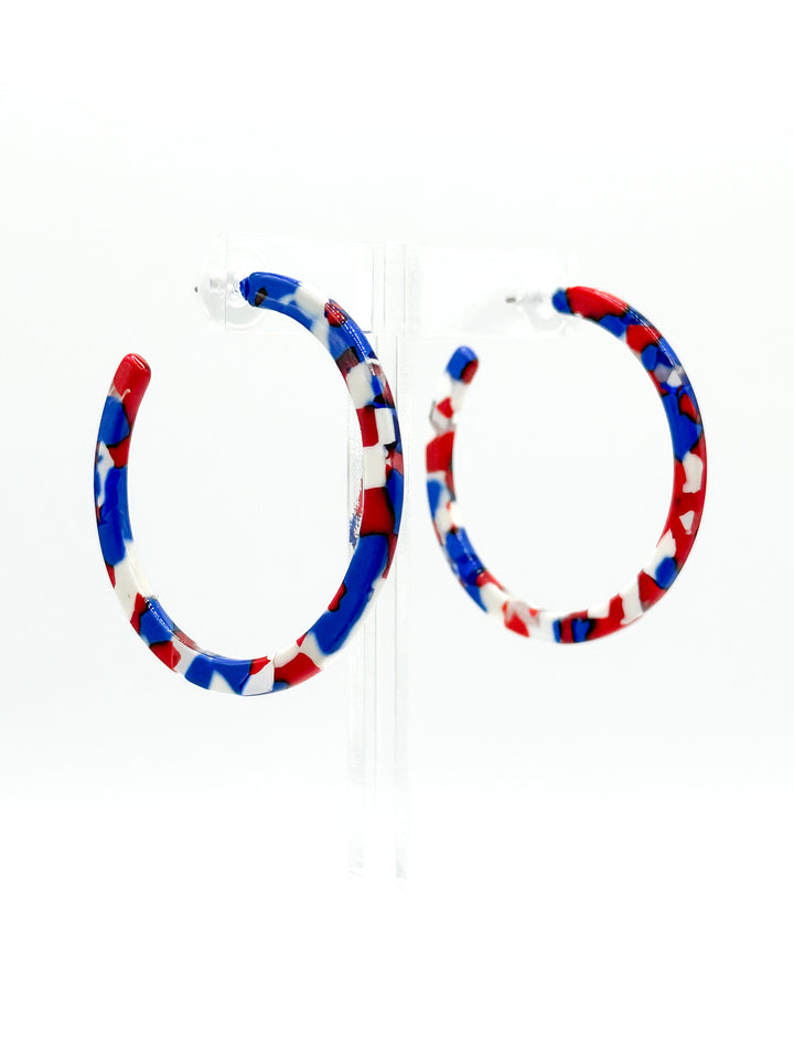 Holly Earrings-Red/White/Blue