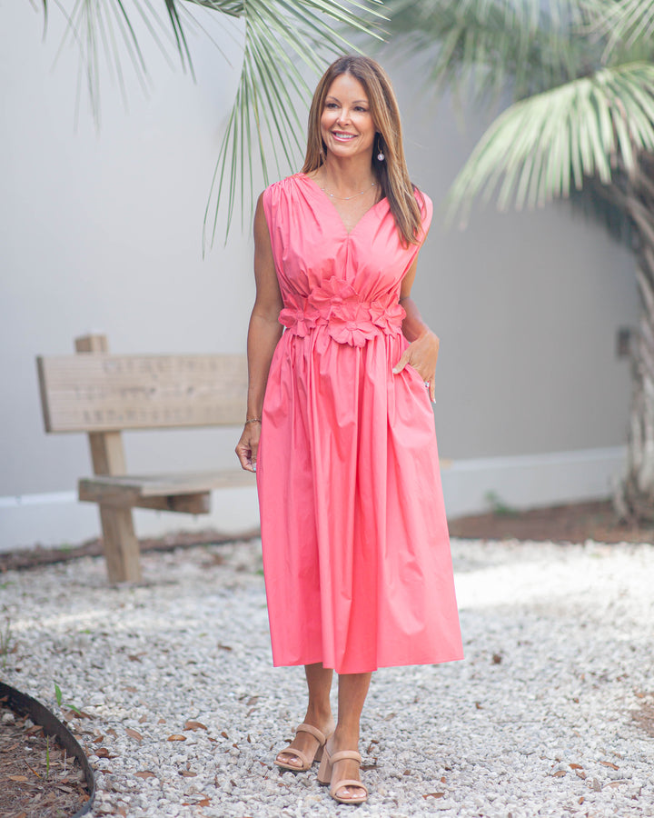 Ilona Midi Dress-Coral