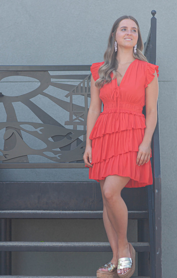 Alice Asymmetrical Dress-Red