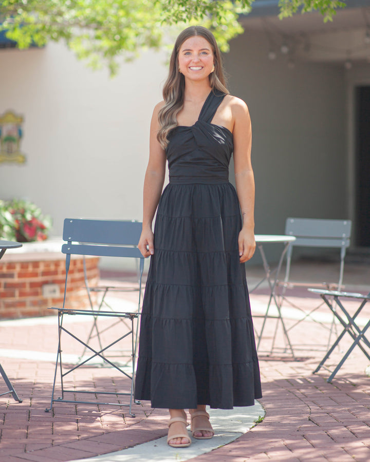 Christy Poplin Dress-Black