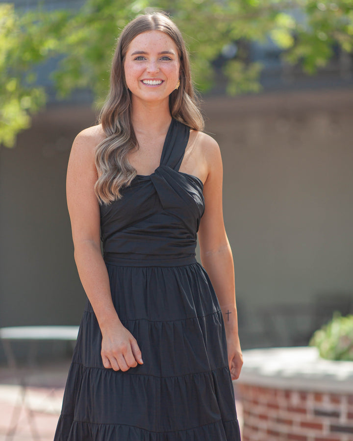 Christy Poplin Dress-Black
