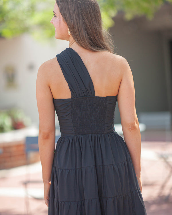 Christy Poplin Dress-Black