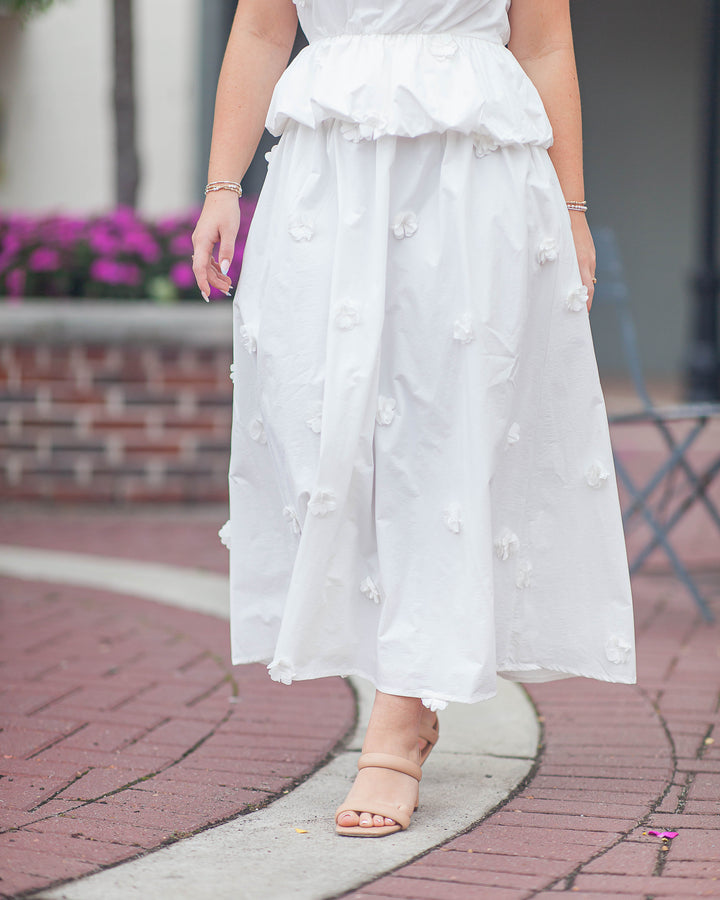 Milani Drop Waist Skirt-White