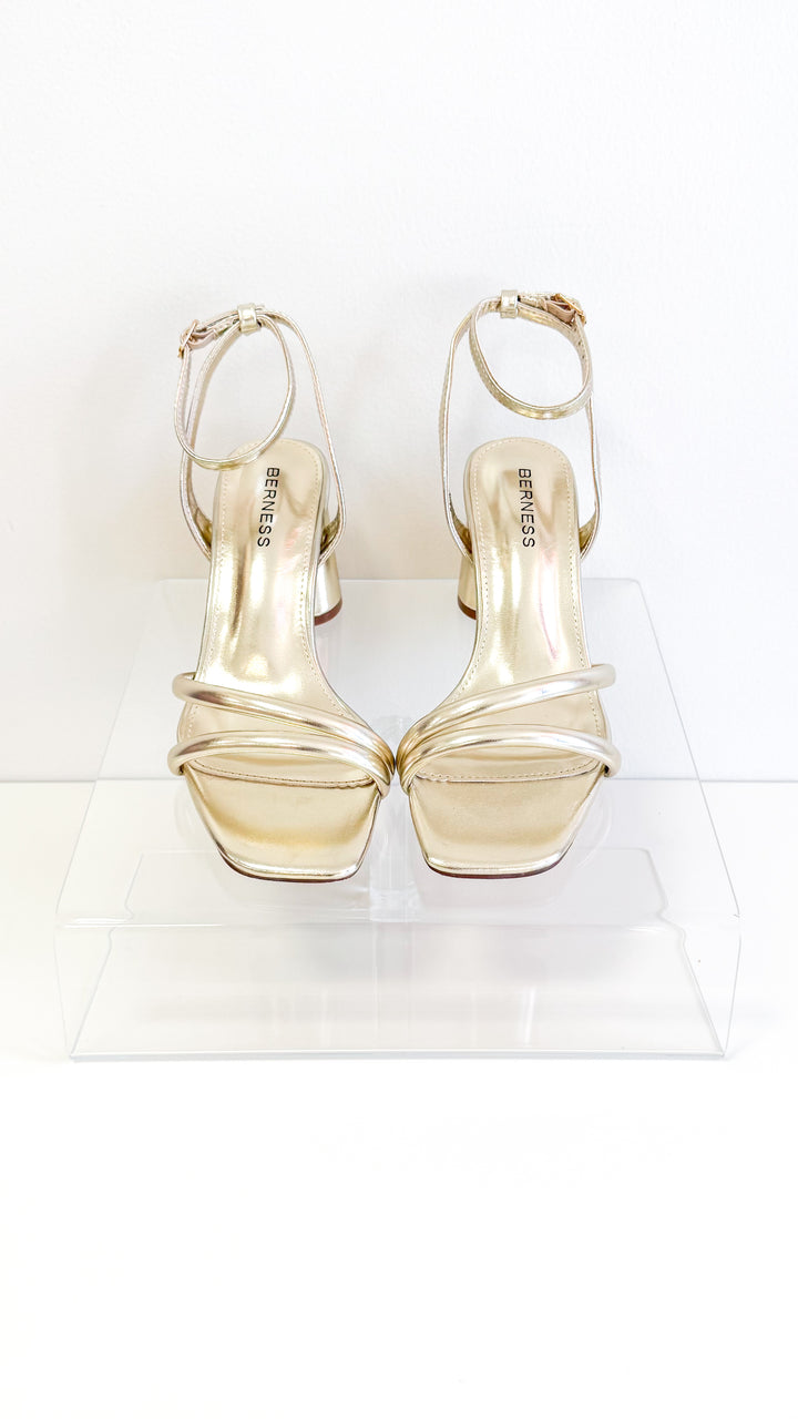 Eagle Ankle Strap Heels-Gold