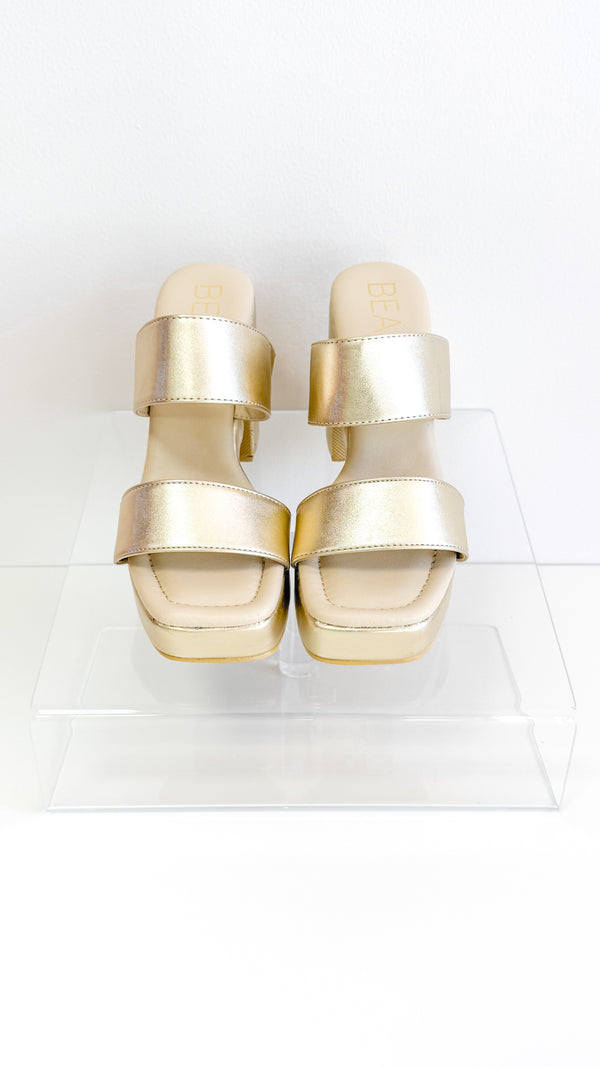 Gem Platform Heels-Gold