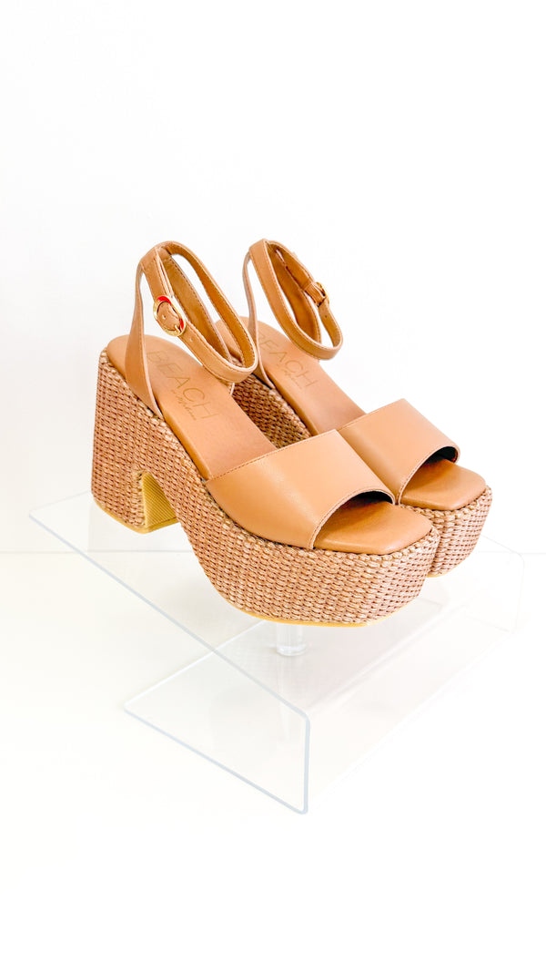 Arden Platform Heels-Cognac