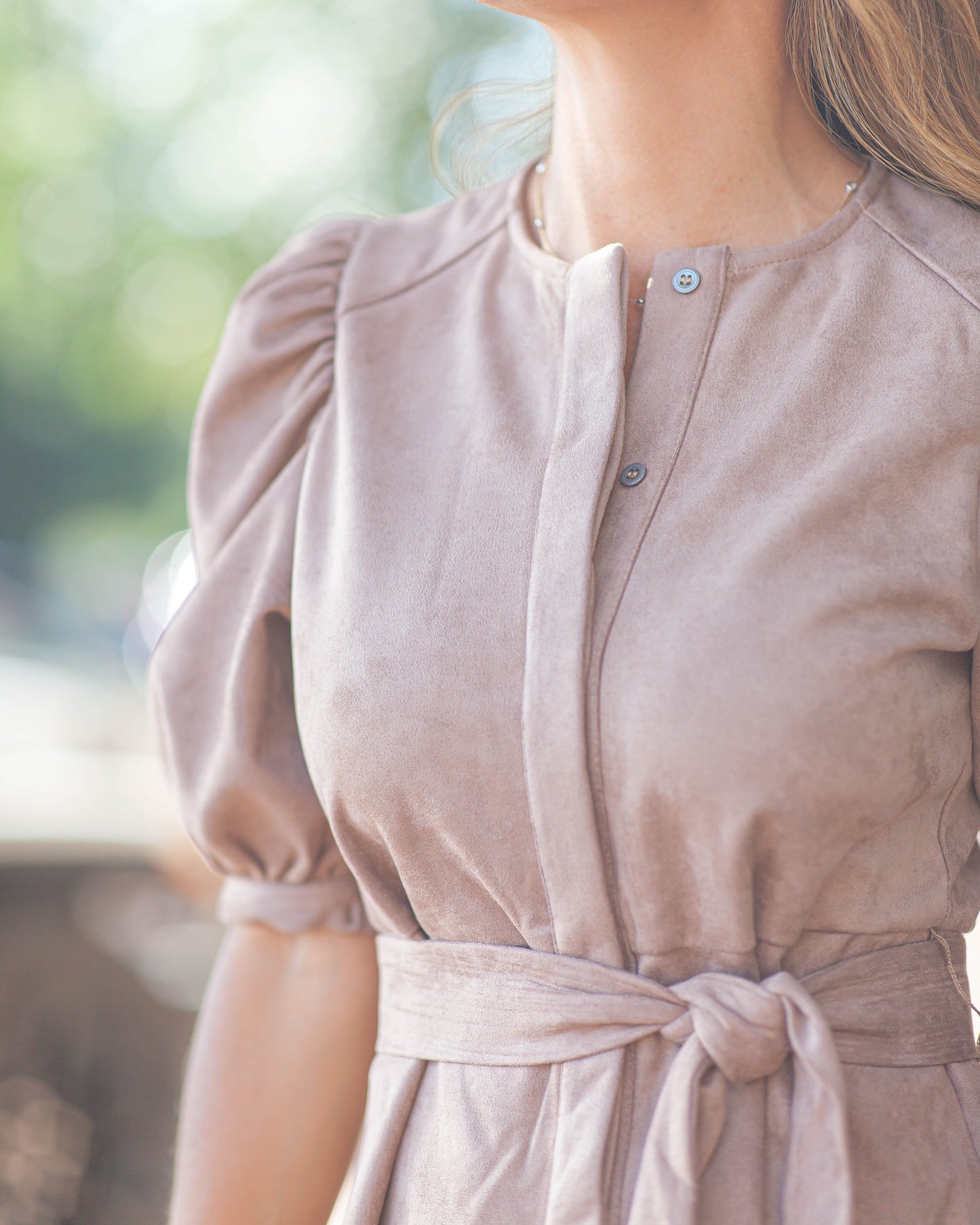 Melissa Smoky Shirt Dress-Taupe