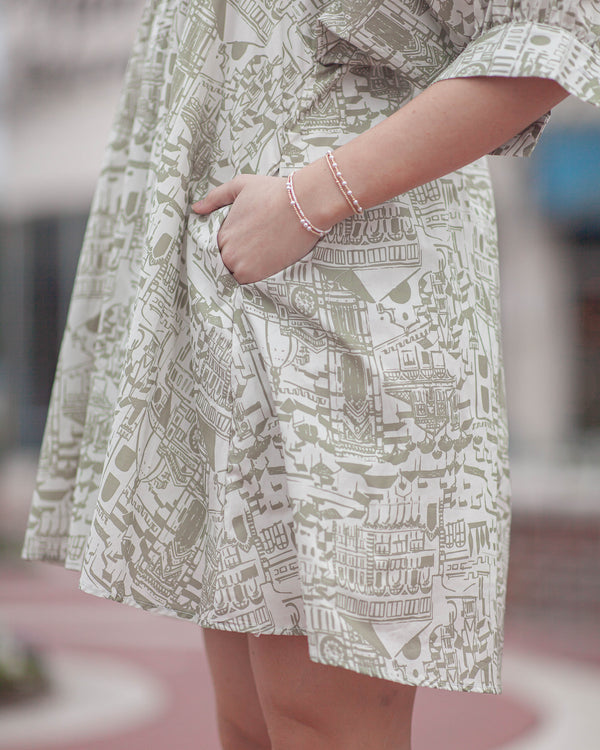 Verdant Bellezza Mini Dress-Green