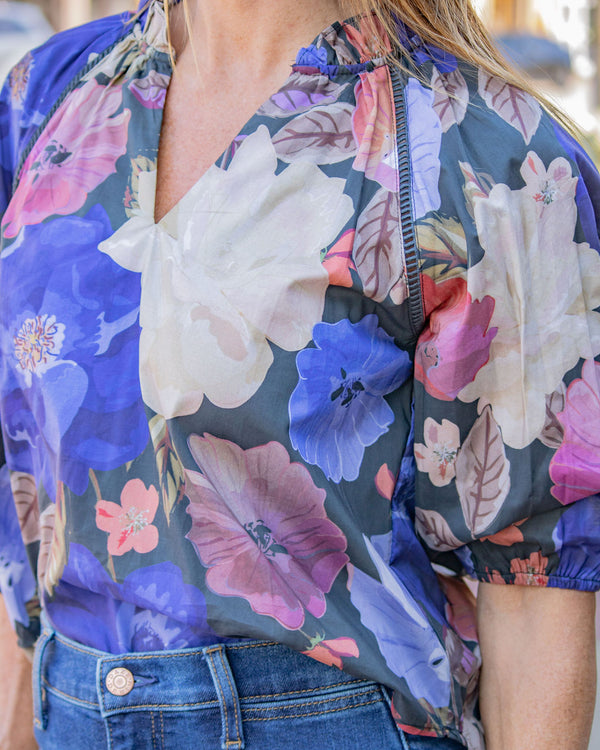 Night Blossom Blouse-Floral