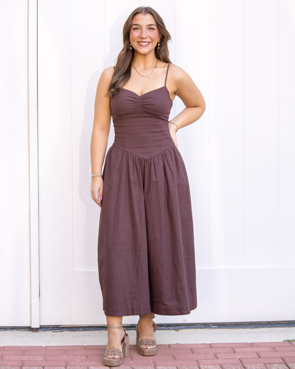 Christina Maxi Dress-Brown
